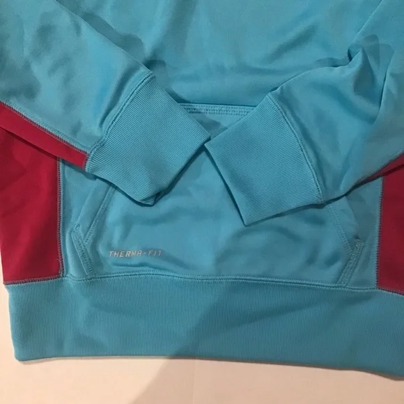 Nike Therma-Fit Girls Hoodie Sweatshirt Blue/Pink - Picture 7 of 9